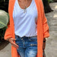 Love & Peace Exposed Seam Long Maxi Knit Cardigan