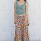WIDE LEG FLORAL PRINTED SMOCKED PANTS