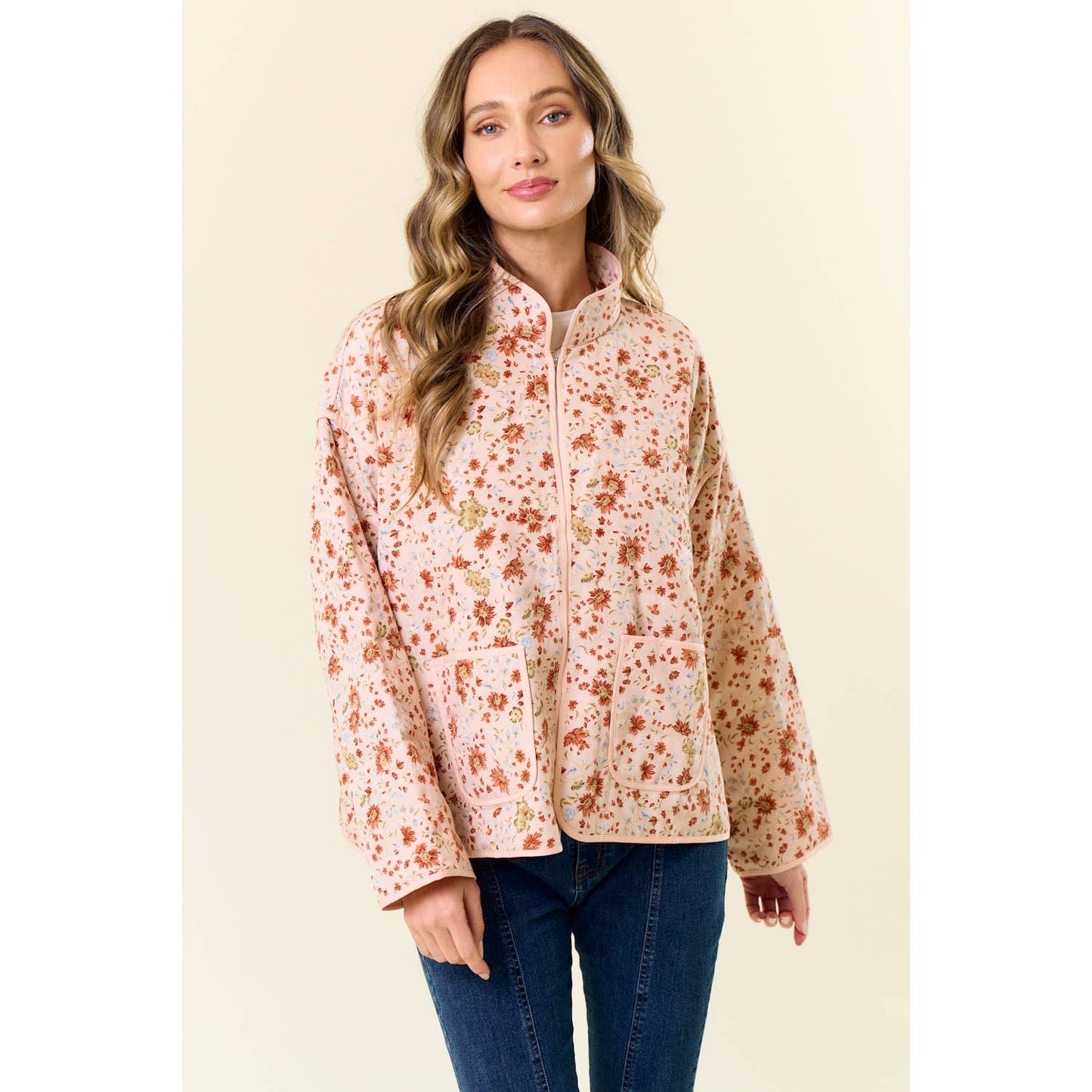 Floral Print Quilt Jacket