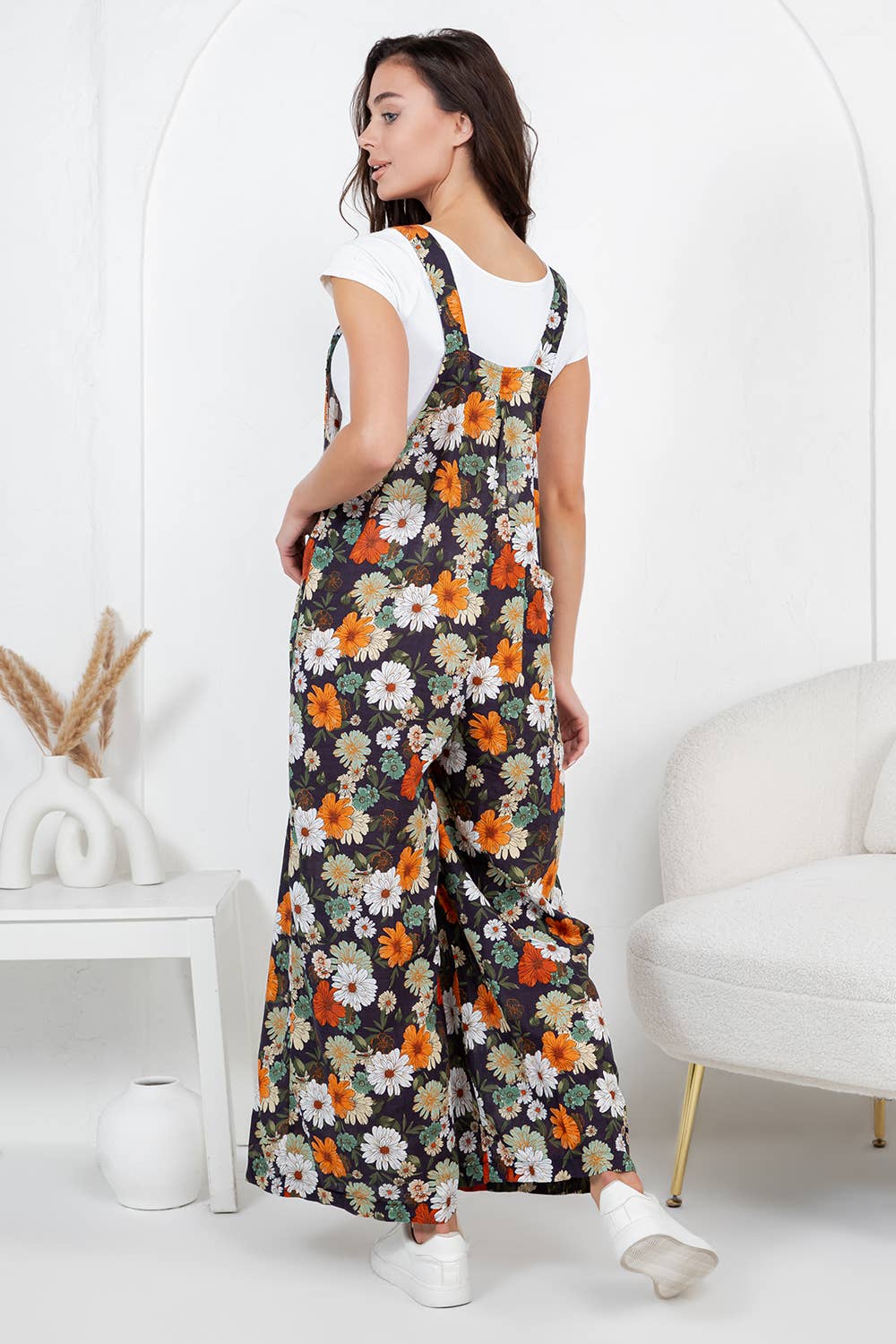 Flower Print Overall