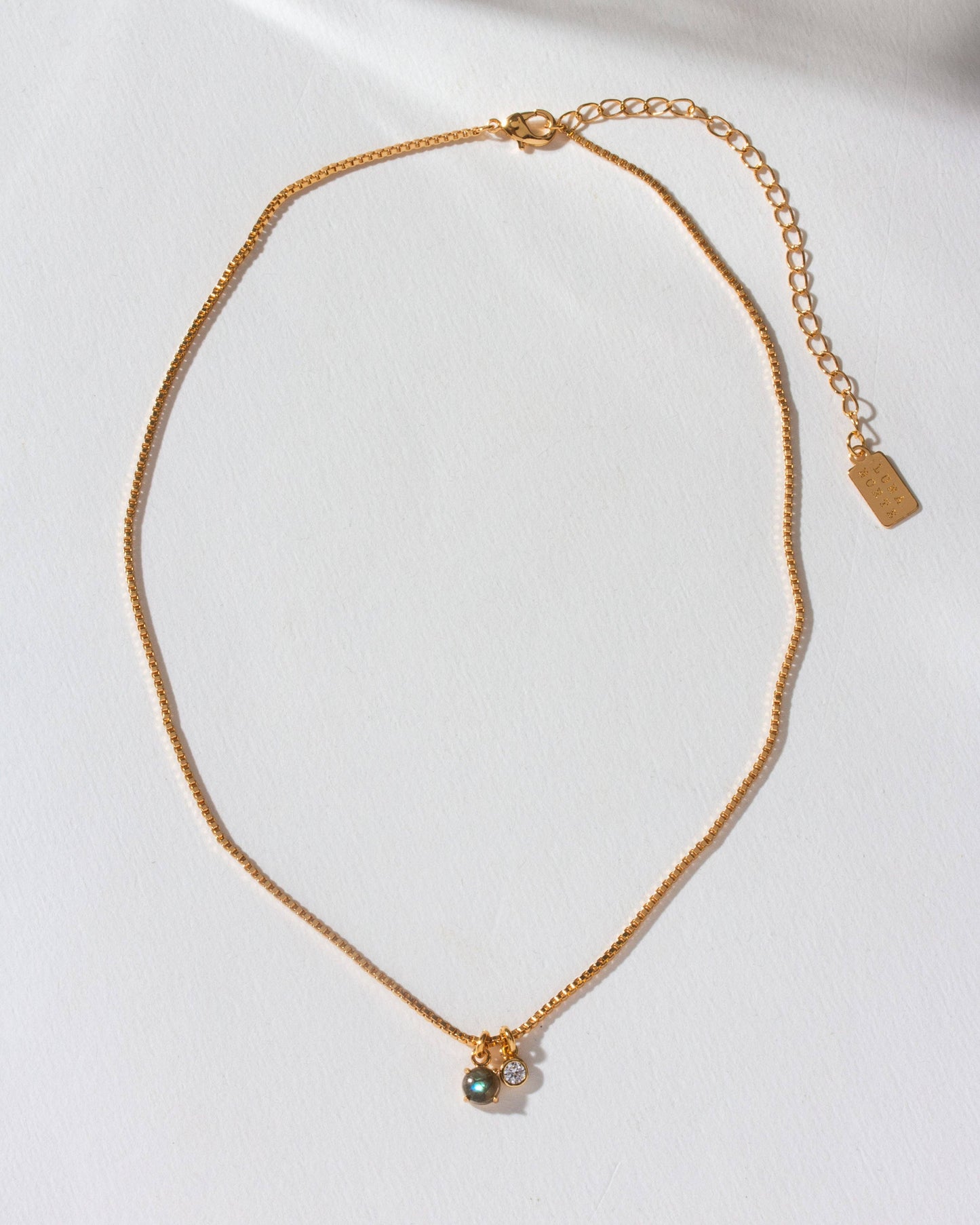 Pure Bliss Gemstone Box Chain Necklace