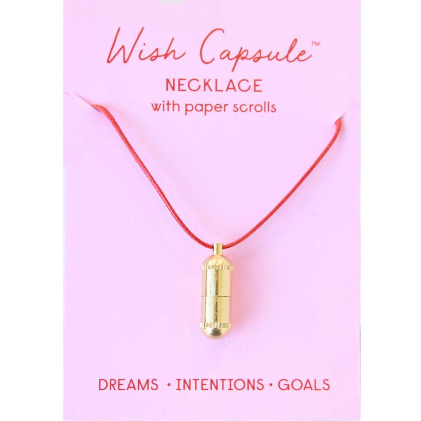 Wish Capsule Necklace w/ 3-Paper Scrolls - Gold Capsule