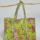 Botanical Velvet Quilted Tote Bag