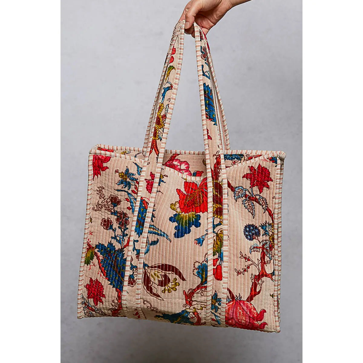 Quilted Velvet Tote Bag