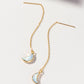 Sterling Silver Eclipse Threader Earrings- Moonstone