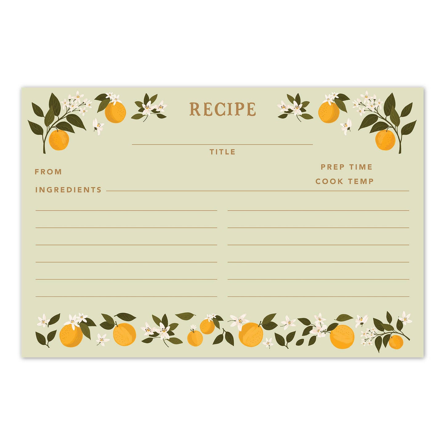 Orange Orchard Tin Recipe Box