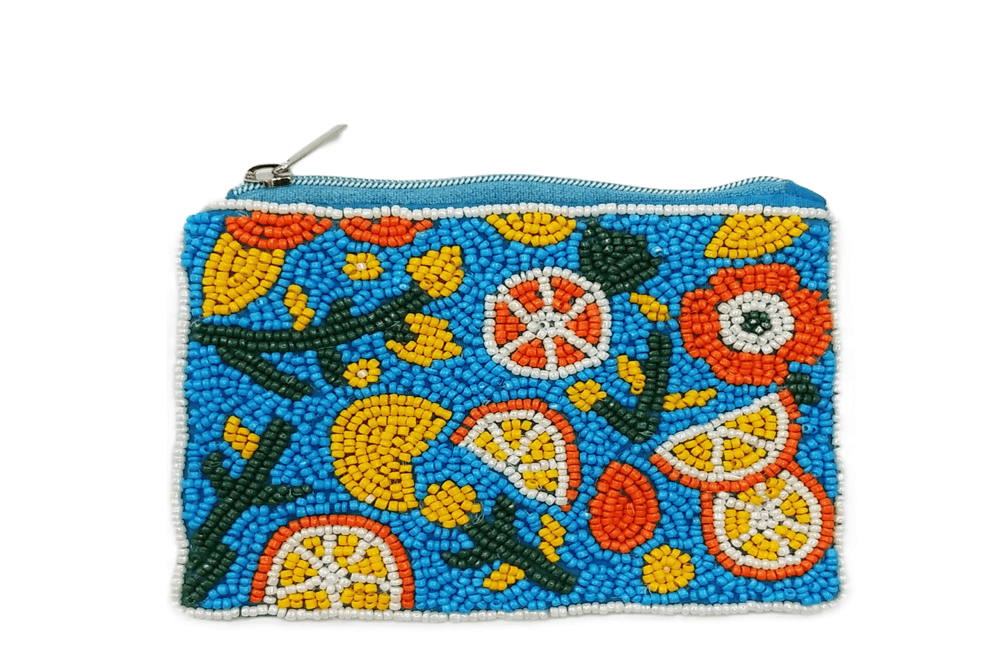 Ladies Fully Beaded Tangerines Themed Coin Purse