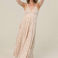 V NECK LACE TRIM DITSY PRINT MAXI DRESS