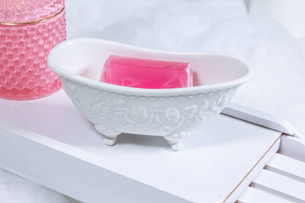 Bathtub Soap Dish-White-6.5"L-591