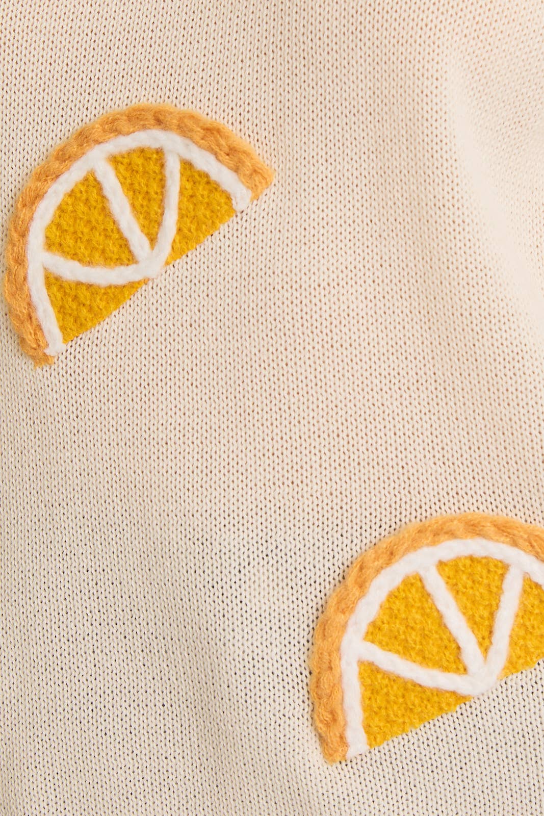 ORANGE PATCH SLEEVELESS KNIT TOP