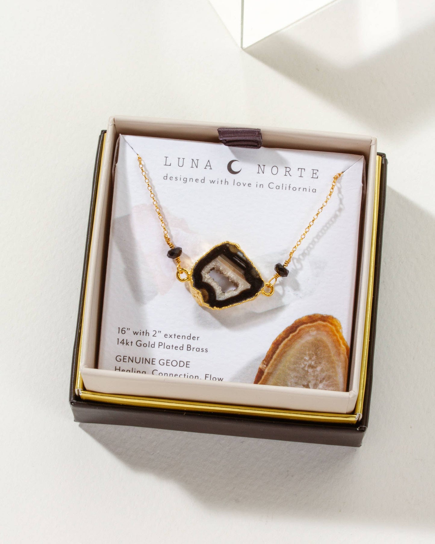 Earthly Geode Necklace- Agate & Onyx