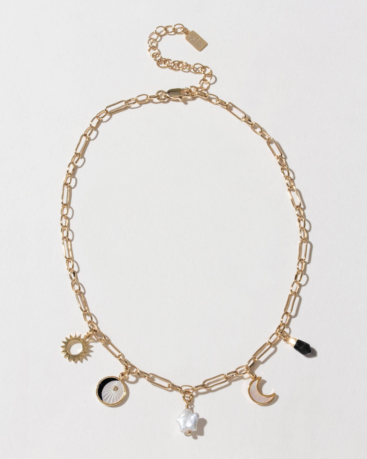 Onyx & Moonlight Charm Necklace
