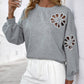 Pearl-Embellished Cutout Floral Sweatshirt