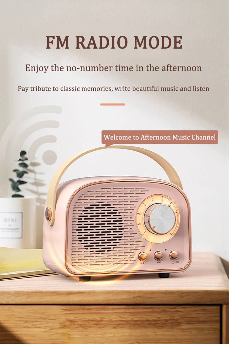 Mini Retro Fm Radio & Bluetooth Multifunction Speaker