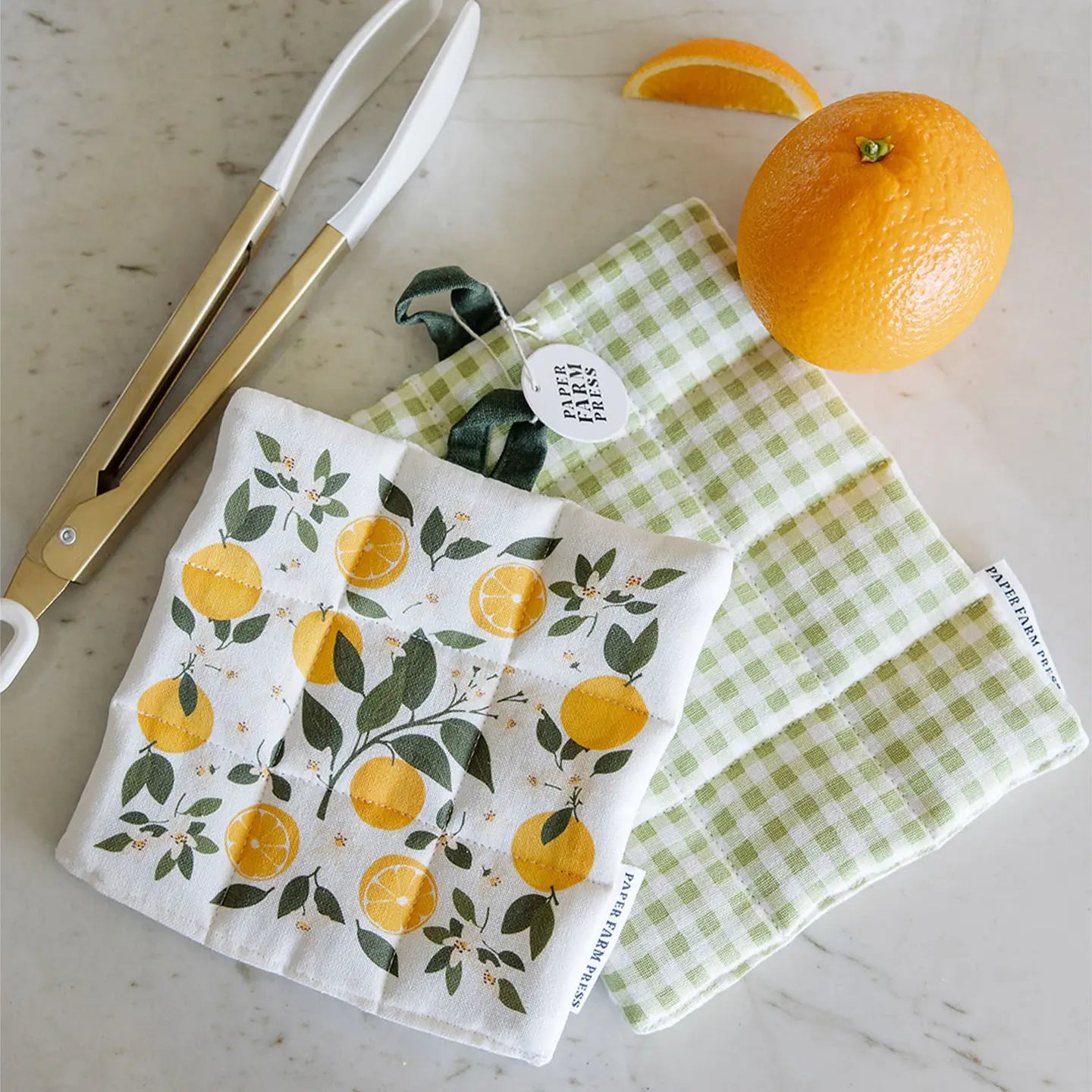 Orange Orchard Pot Holder Set