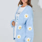 Sweater Knit Cardigan - Long Bubble Sleeve