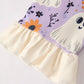 Halloween Ghost Floral Print Purple Ruffled Girls Pajamas