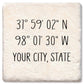 Custom City State Coordinates Coaster