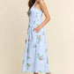 Fruit Smocked Neck Dress