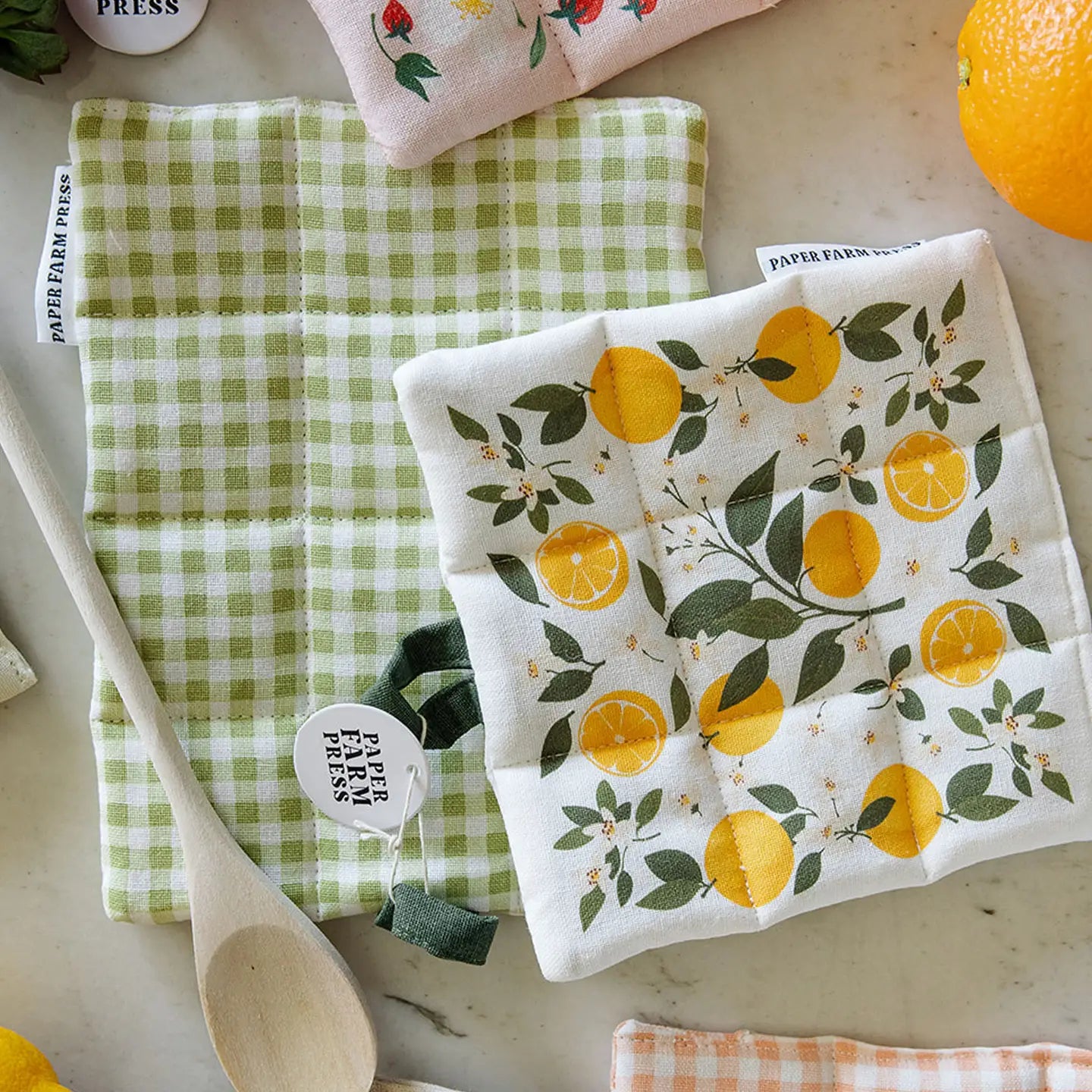 Orange Orchard Pot Holder Set