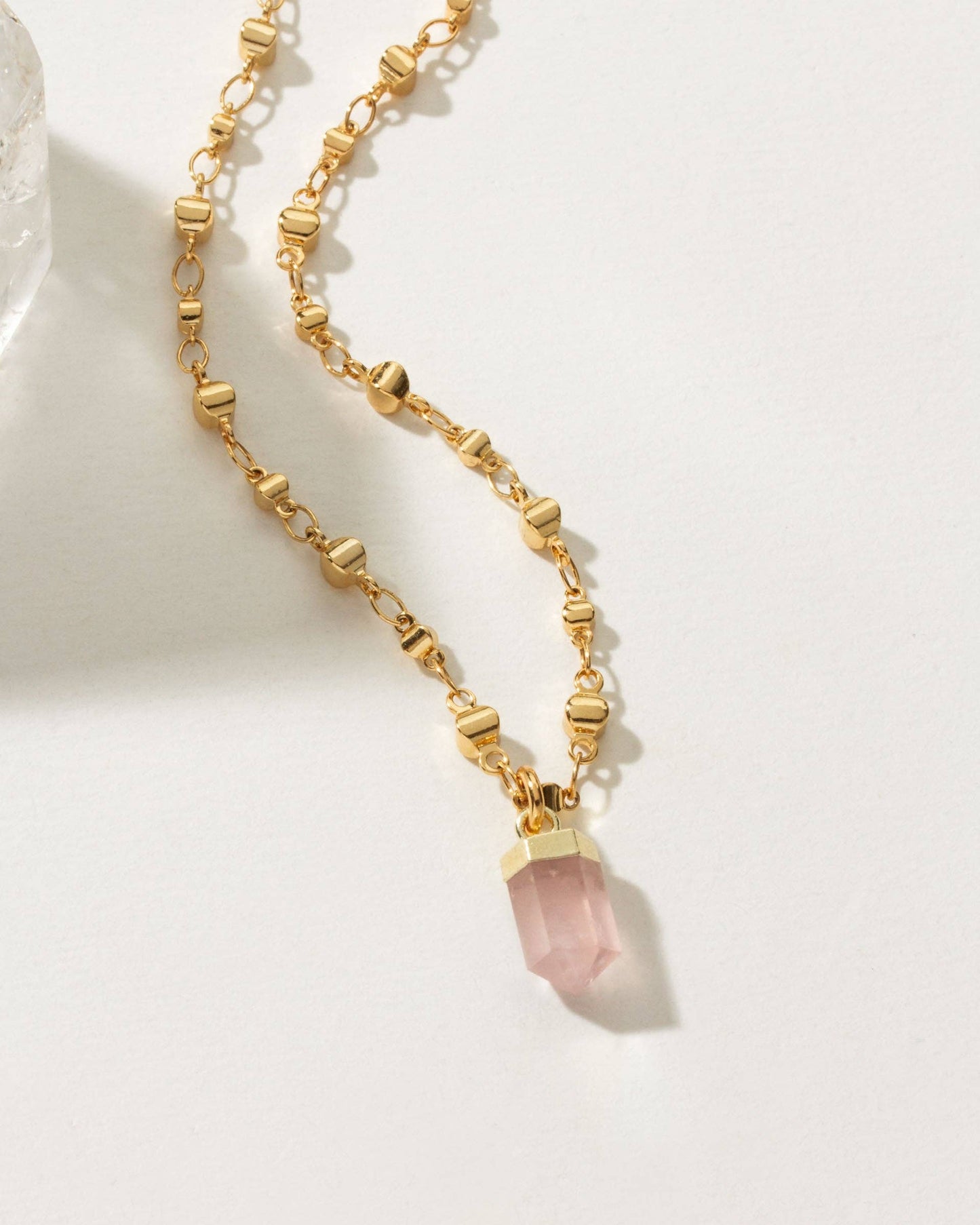 Straight to The Point Necklace - Rose Quartz
