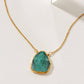 Earth, Wind and Fire Genuine Stone Necklace Gold- Emerald