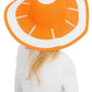 Orange & Donut Print Wide Brim Floppy Paper Straw Sun Hat