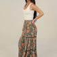 Floral Wide Leg Pants With Lace Inserts