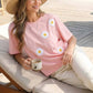 Cozy Daisy Embroidery Knit Top