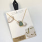 Earth, Wind and Fire Genuine Stone Necklace Gold - Aquamarine