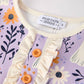 Halloween Ghost Floral Print Purple Ruffled Girls Pajamas