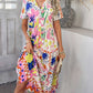 Bohemian Casual High-Waisted Color Block Dress DY327