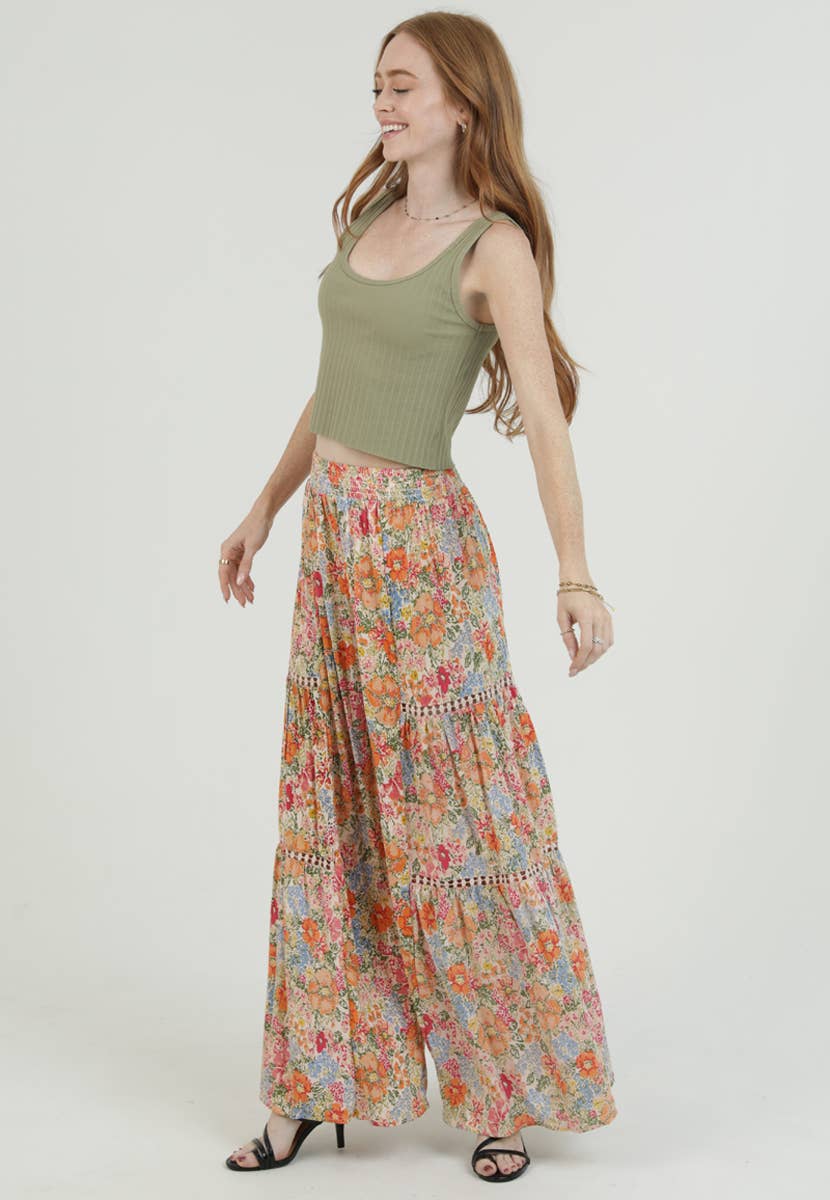 Flower Wide Leg Pants
