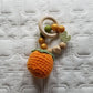 Orange Hand Crochet Rattle Teething Toy
