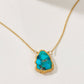 Earth, Wind and Fire Genuine Stone Necklace Gold- Turquoise