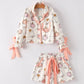 Halloween Ghost Pumpkin Print Girls Pajama Set