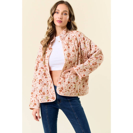 Floral Print Quilt Jacket