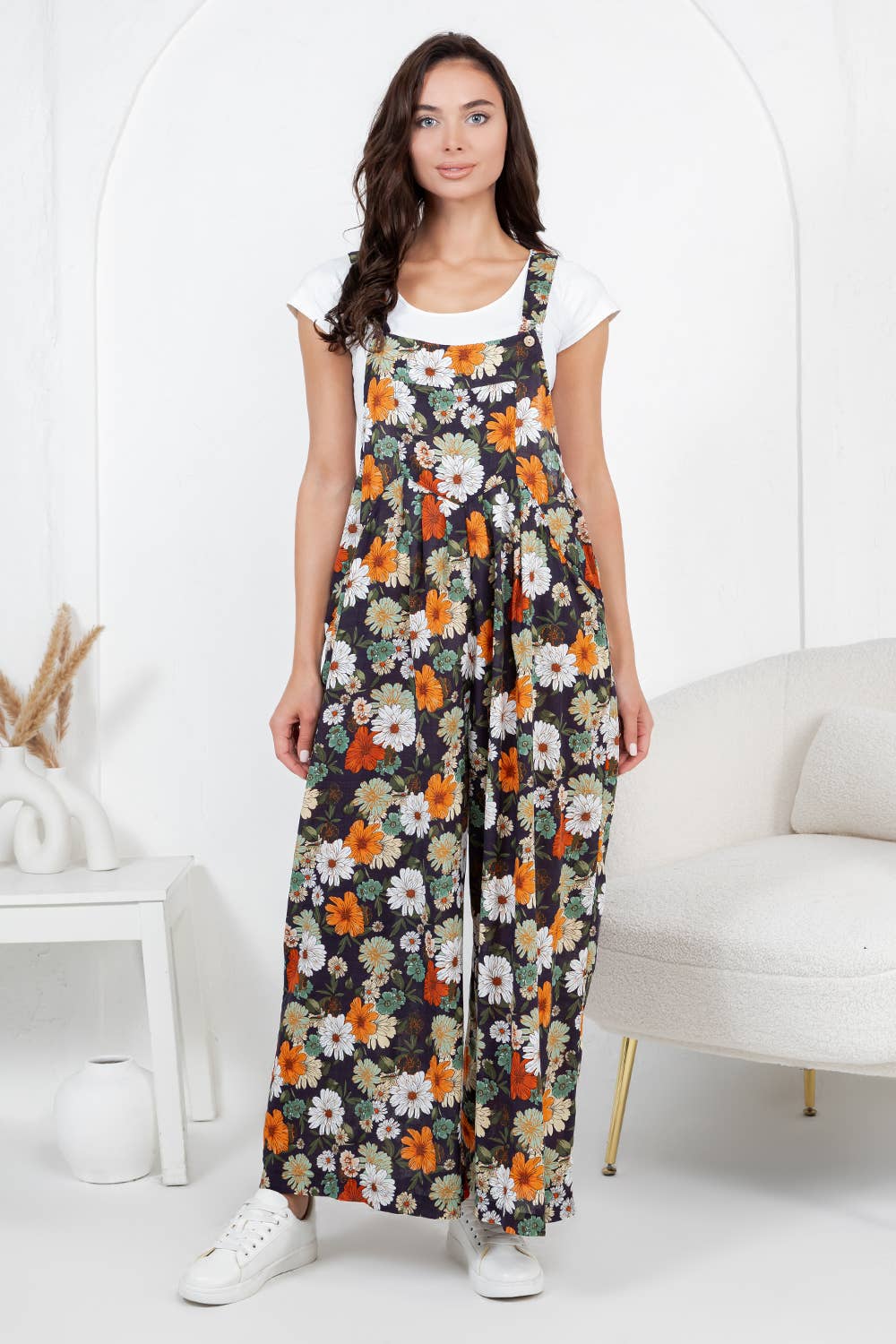 Flower Print Overall