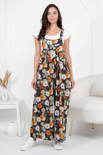 Flower Print Overall
