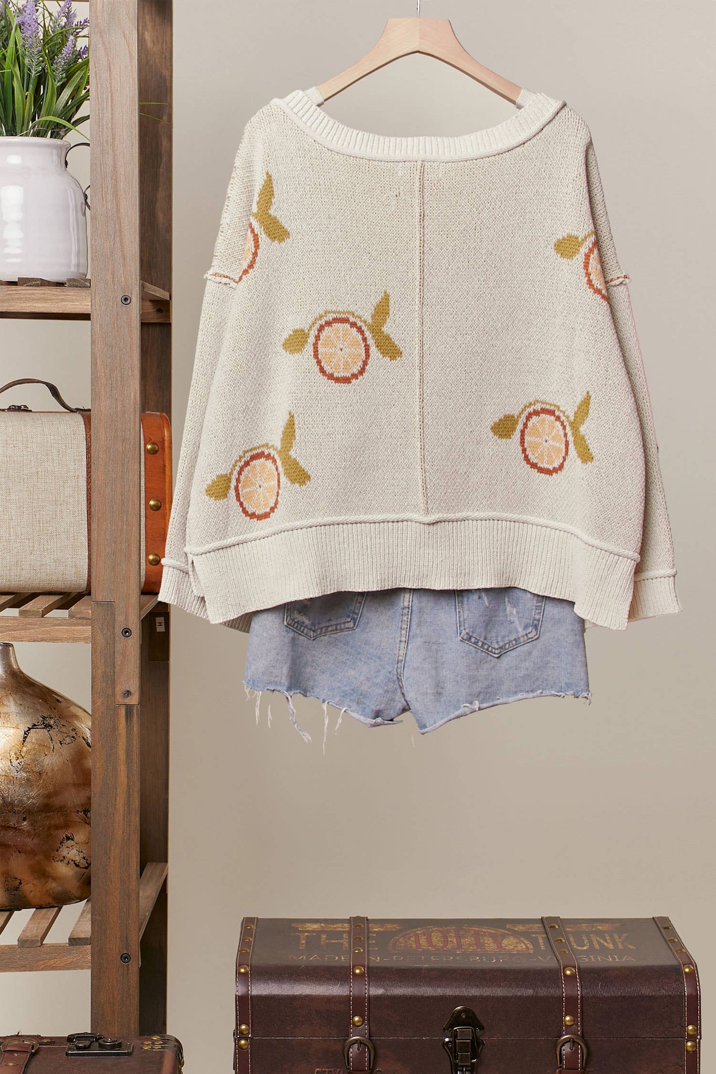 Oversized Orange Knit Sweater