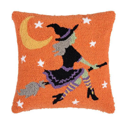 Halloween Witch Moonlight Throw Pillow
