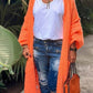 Love & Peace Exposed Seam Long Maxi Knit Cardigan