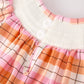 Halloween Pumpkin Bow Ghost Smock Embroidered Plaid Girls Romper