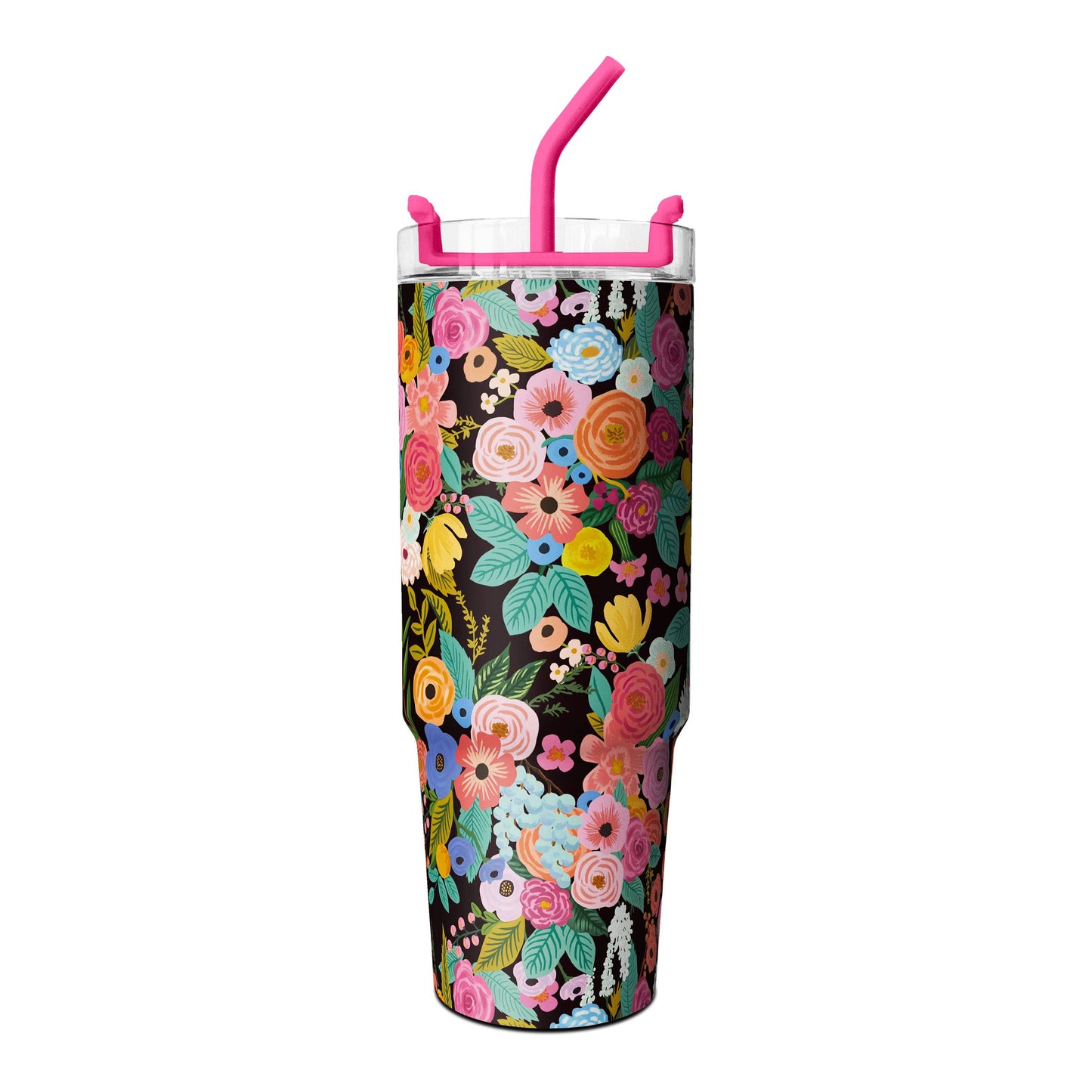 30 OZ Travel Tumbler with Romantic Flower Blooming for On-the-Go