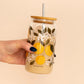 Orange Orchard Glass Can