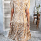 Bohemian Casual High-Waisted Color Block Dress DY327