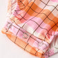 Halloween Pumpkin Bow Ghost Smock Embroidered Plaid Girls Romper