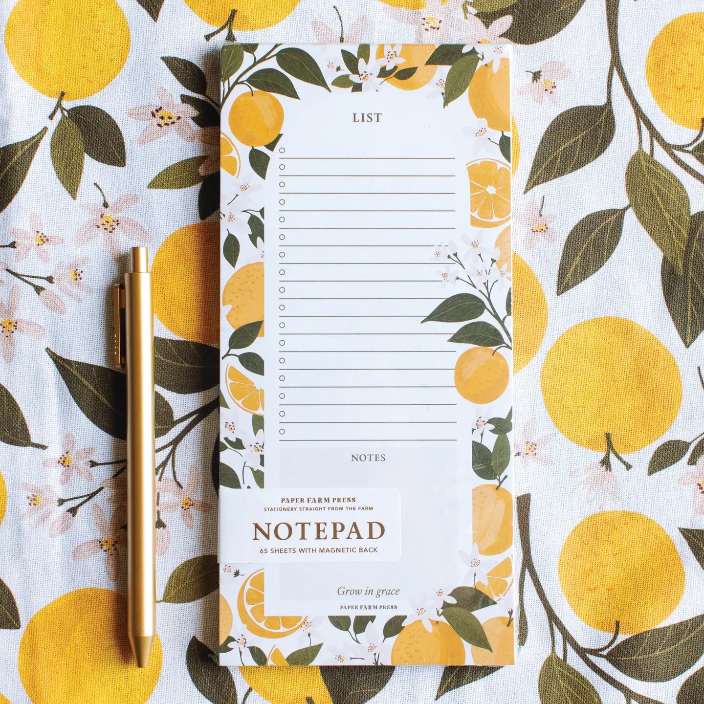 Orange Orchard Market List Notepad
