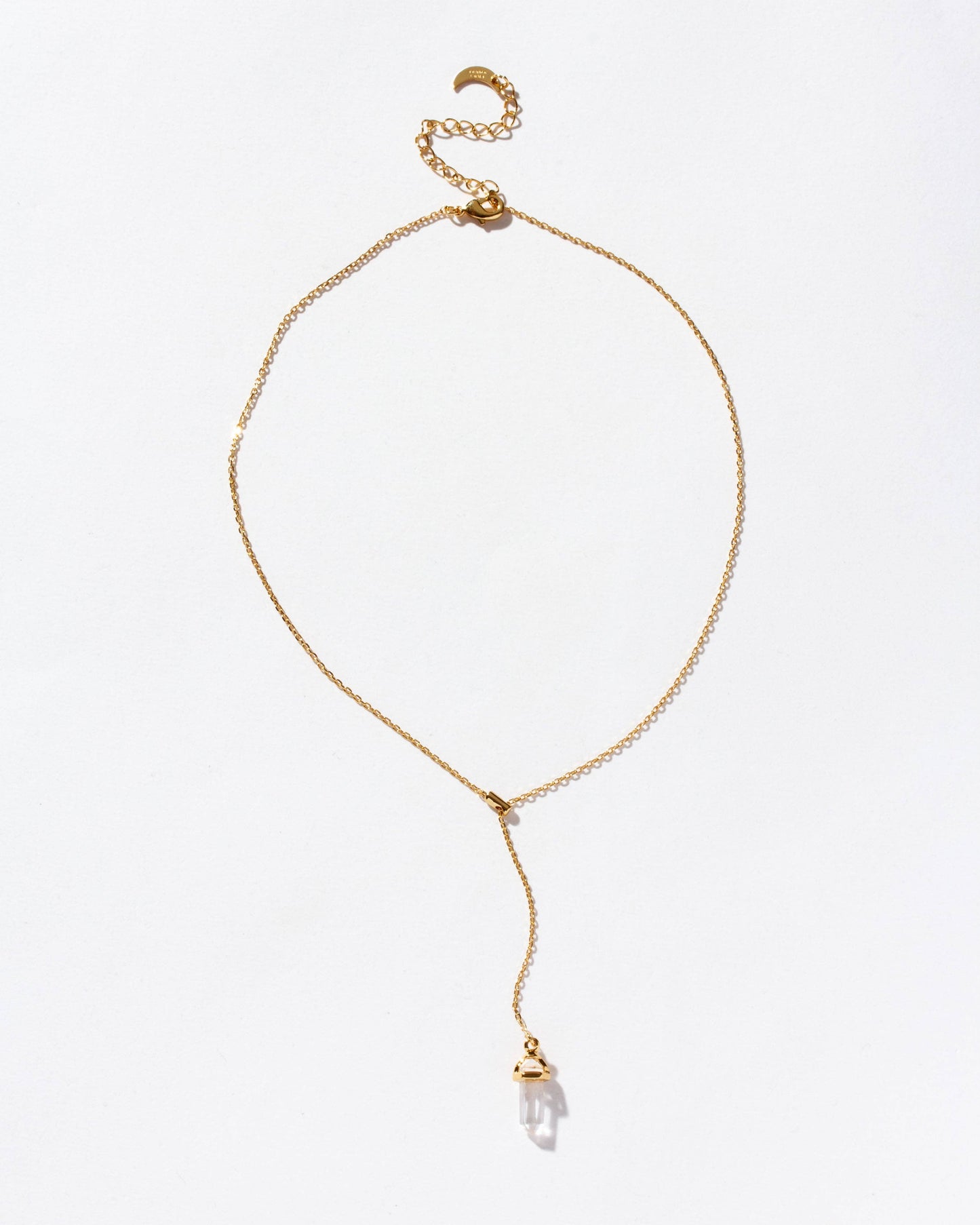 Prism Point Lariat- Clear Quartz