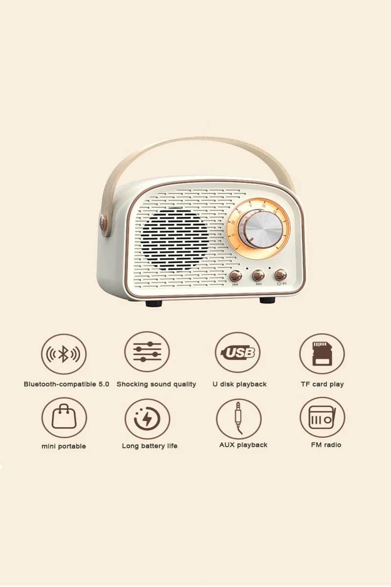 Mini Retro Fm Radio & Bluetooth Multifunction Speaker